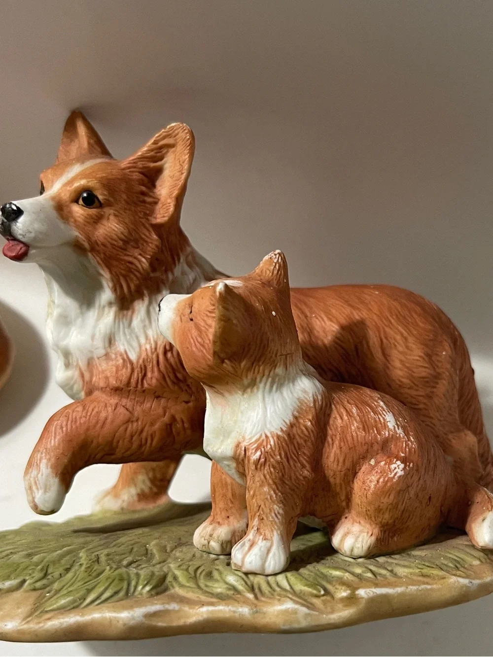 Vintage Lot Handmade & Painted Corgi Dogs Figurine & German Sherperd Ceramics